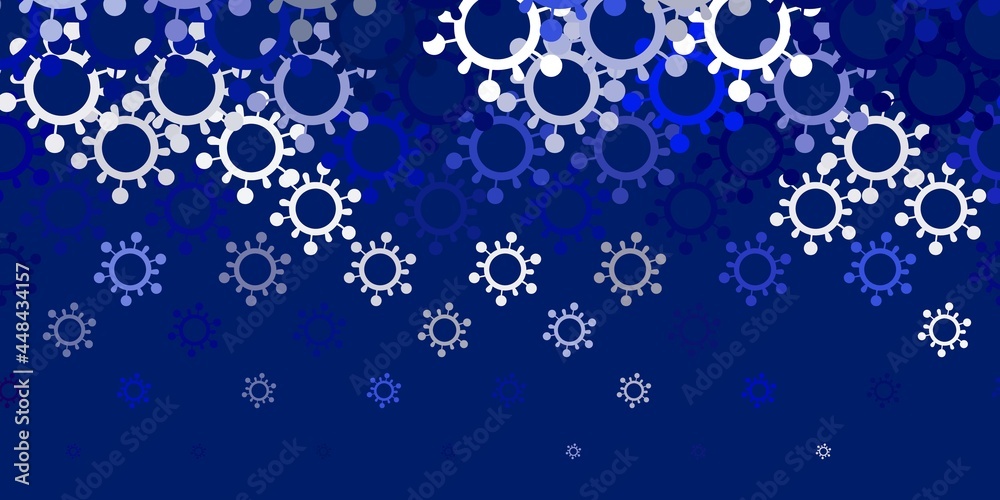 Light BLUE vector template with flu signs.