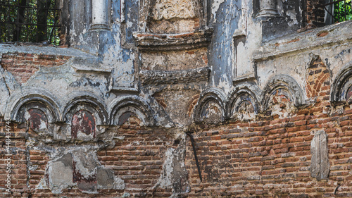 Sokal, Ukraine - july, 2021: the ruins of Great Synagogue in Sokal.
