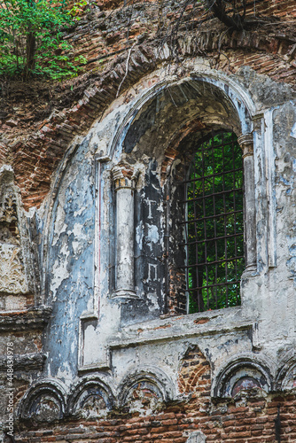 Sokal, Ukraine - july, 2021: the ruins of Great Synagogue in Sokal. 