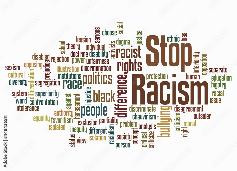 Word Cloud with STOP RACISM concept, isolated on a white background
Word Cloud with STOP RACISM concept, isolated on a white background