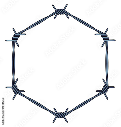 Barbed wire hexagon