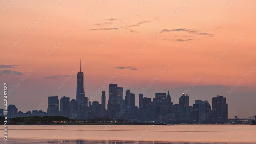 New York City Skyline Amazing Sunrise Timelapse from Caven Point, Jersey City, August 2021 New York City Skyline Amazing Sunrise Timelapse from Caven Point, Jersey City, August 2021