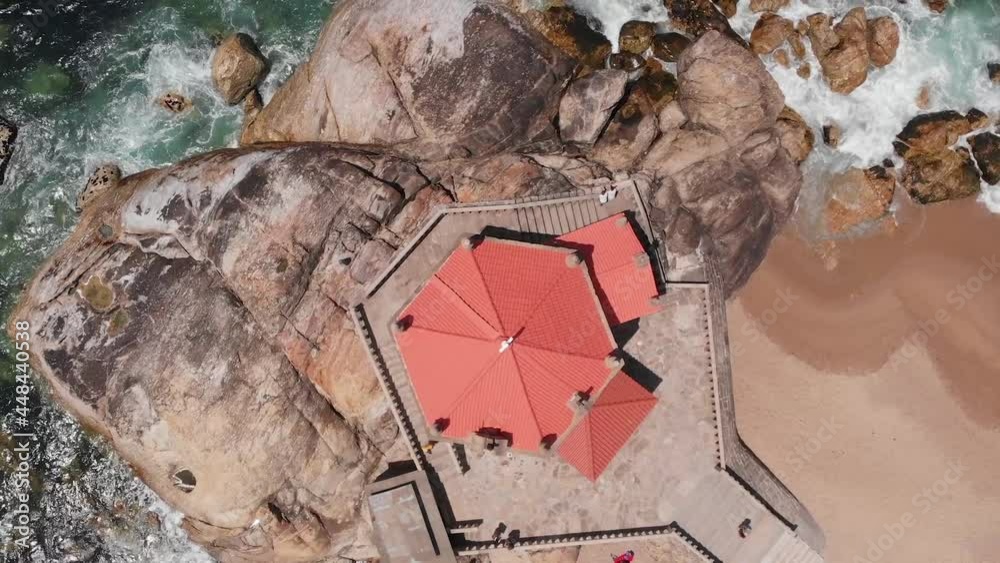 Aerial view of Capela do Sr. da Pedra in Miramar, Portugal