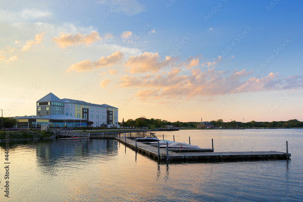 Fototapeta premium Sunset at Seneca Lake in Finger Lakes Region, New York