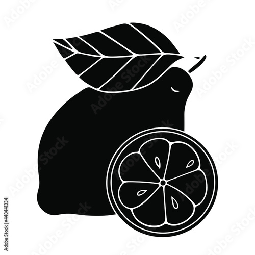 Lemon silhouette vector illustration isolated on white background.