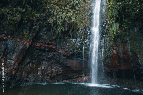 25 Fontes Falls at the end of Levada das 25 Fontes. Madeira  Portugal. High quality photo