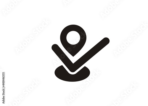 Strategic location simple illustration in black and white.