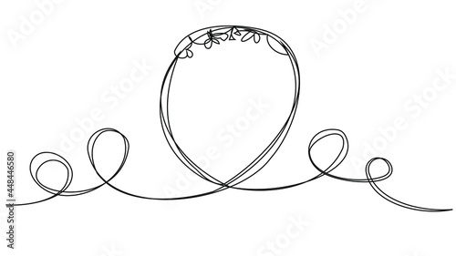 Abstract illustration with attraction on a white background. Roller coaster drawn in one line. Fun with adrenaline and speed.