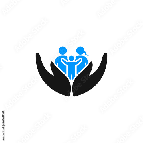 family care hand and love icon