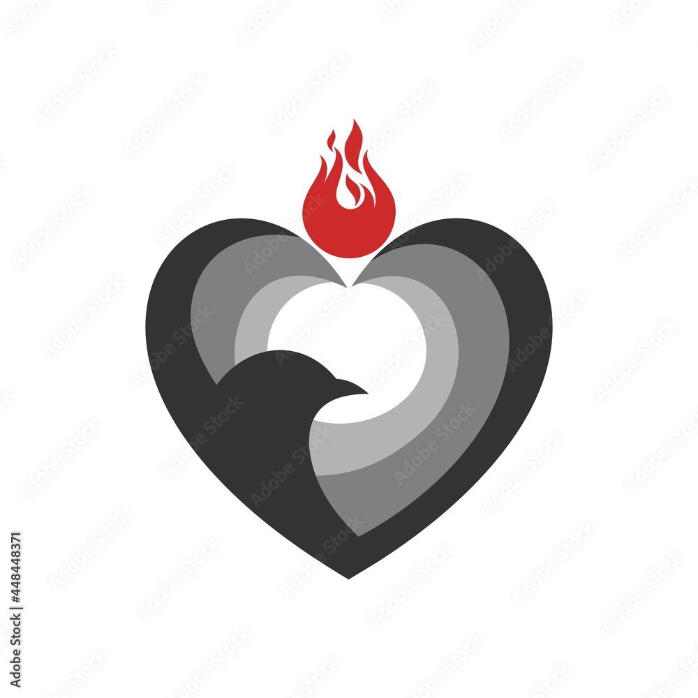 Christian illustration. Church logo. The dove and the flame of fire are symbols of God's Holy Spirit, peace and humility. Christian illustration. Church logo. The dove and the flame of fire are symbols of God's Holy Spirit, peace and humility.