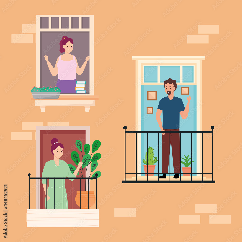 Fototapeta premium neighbors in windows