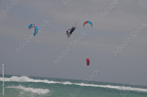 kite surfing in the sea