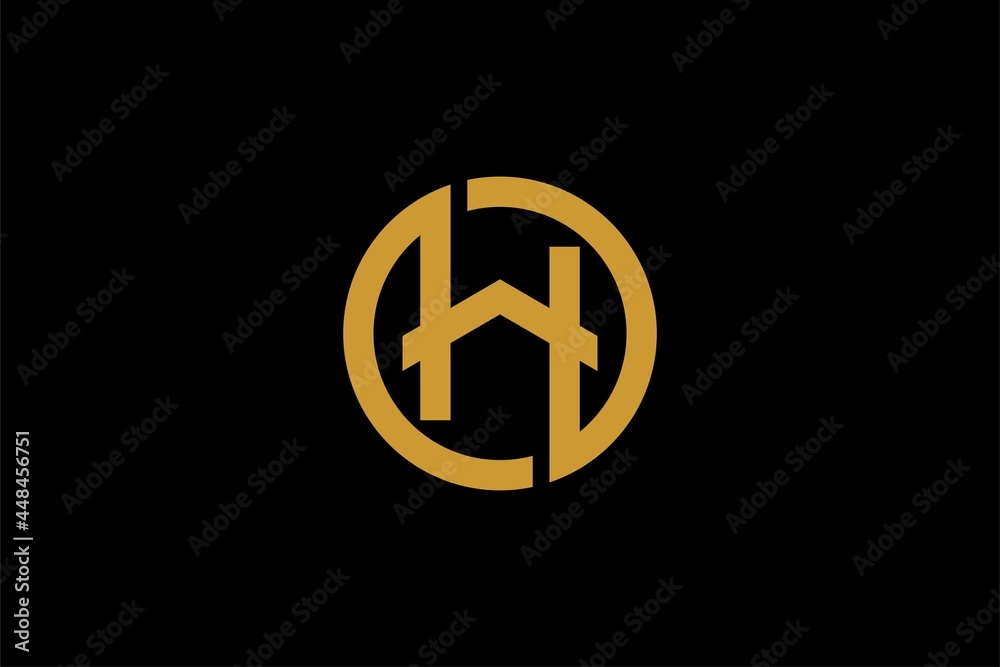 Letter H and circle logo design vector. H monogram sign symbol. Letter H and circle logo design vector. H monogram sign symbol.