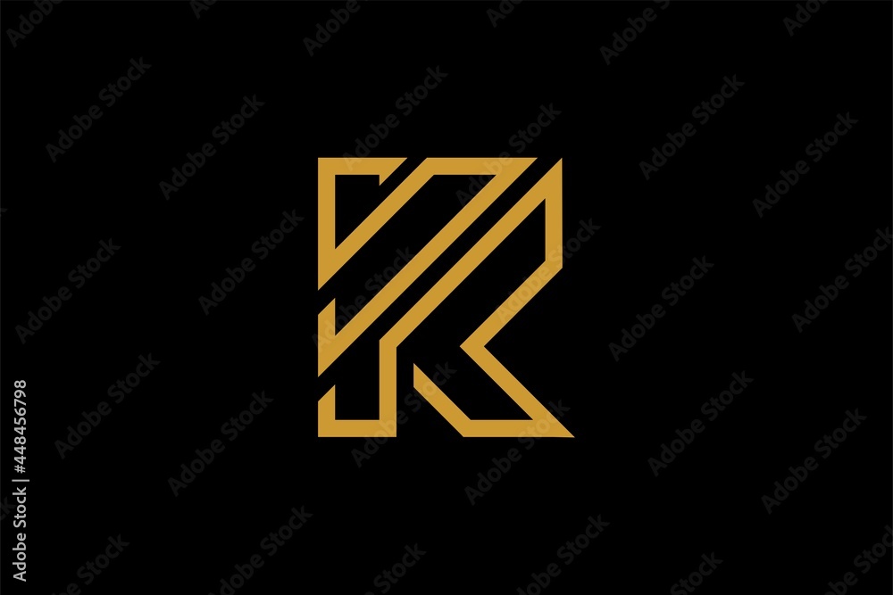Letter K logo design vector. KF monogram sign symbol.