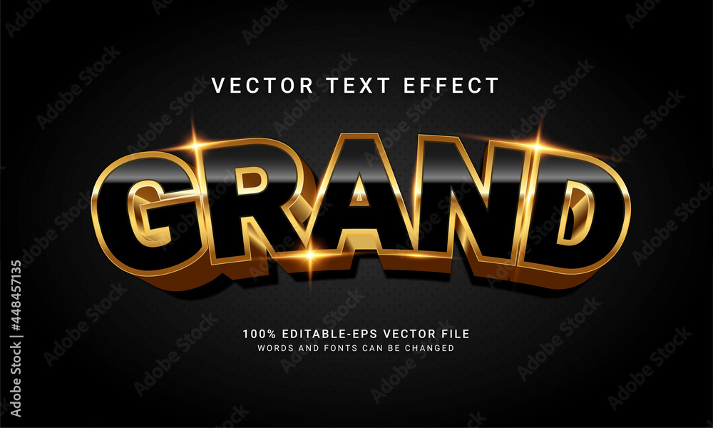 Grand 3d editable text style effect with elegant concept