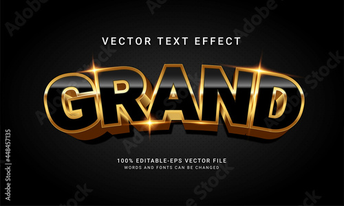 Grand 3d editable text style effect with elegant concept