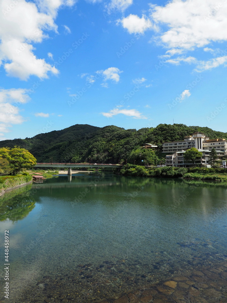 山口県錦帯橋、橋からの景色。