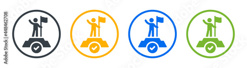 Competition, successful person, achieve icon vector illustration.