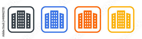 Office buildings icon. City town symbol vector illustration.