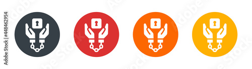 Handcuff icon symbol of prison, prisoner, arrest icon vector illustration.