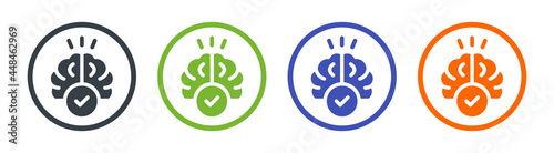 Brain icon set. Knowledge icon vector illustration.