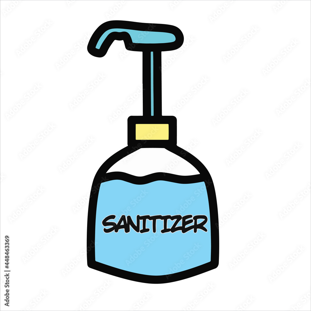 Hand sanitizer bottle isolated white background, used against bacteria or corona virus Hand sanitizer bottle isolated white background, used against bacteria or corona virus