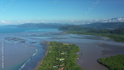 Wallpaper Mural Zancudo peninsula aerial view sunny day golfito muddy river month with mountains in background  Torontodigital.ca