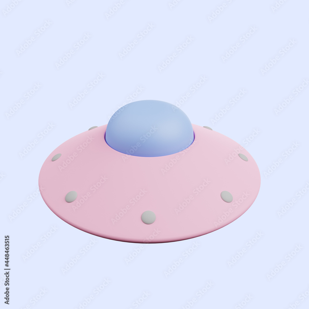 3d illustration of simple icon ufo 3d illustration of simple icon ufo