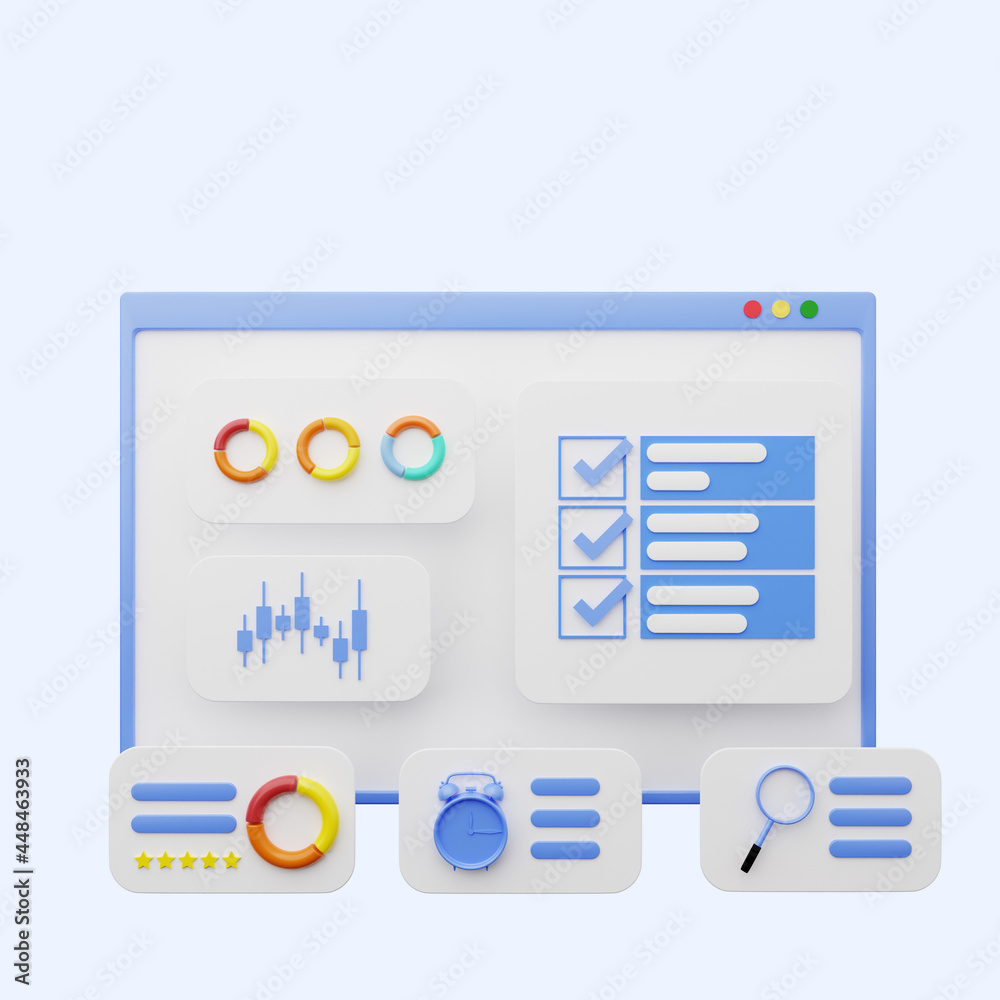 3d illustration of web user interface illustration 3d illustration of web user interface illustration
