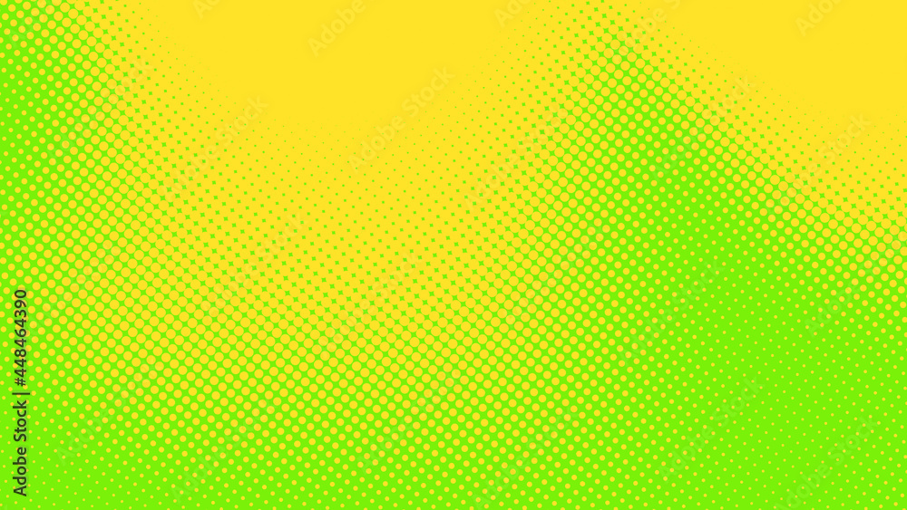 Abstract dots halftone green yellow colors pattern gradient texture background.