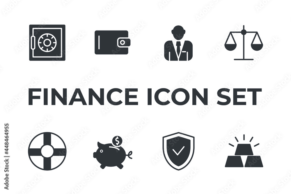 Obraz premium finance set icon, isolated finance set sign icon, vector illustration