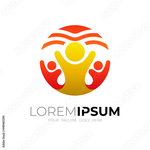 Human logo template with simple icon, circle logos