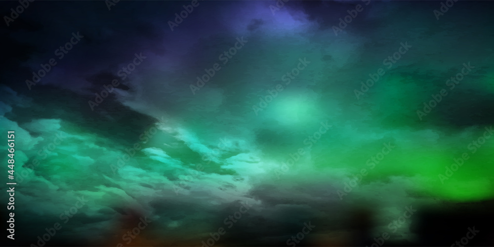 Fototapeta premium ハロウィン 夜空 風景 背景