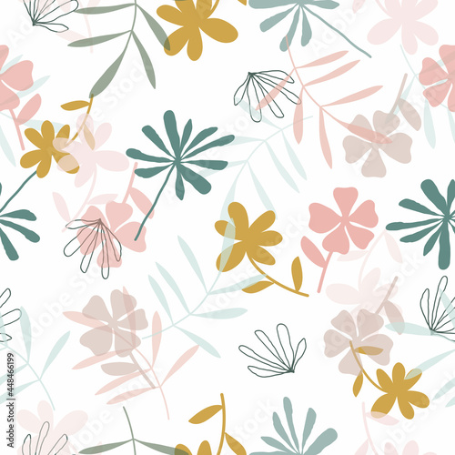 Seamless hand drawn pastel floral pattern background vector illustration for  fashion fabric wallpaper wrapping  and print design 
