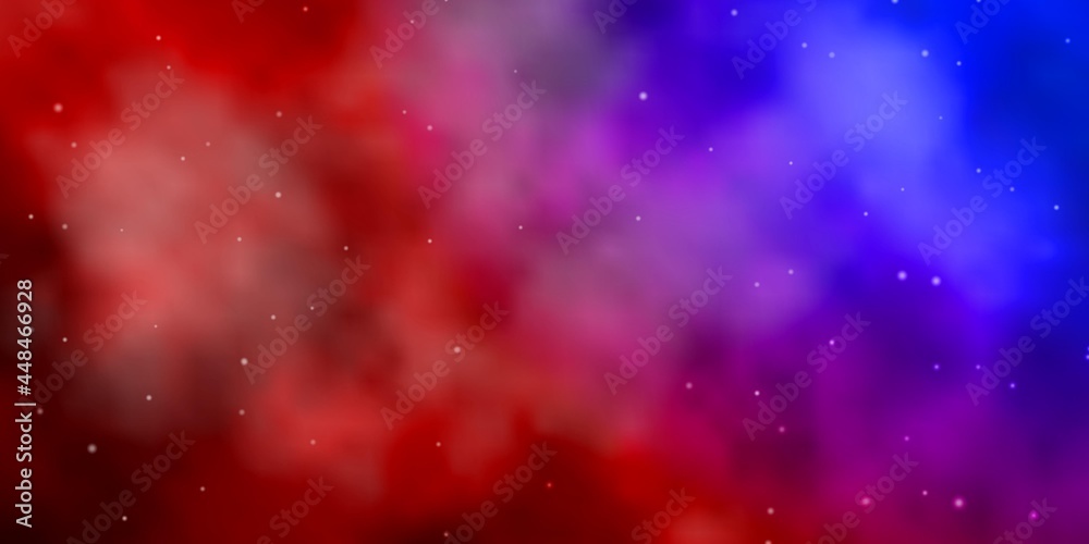 Fototapeta premium Light Blue, Red vector layout with bright stars.