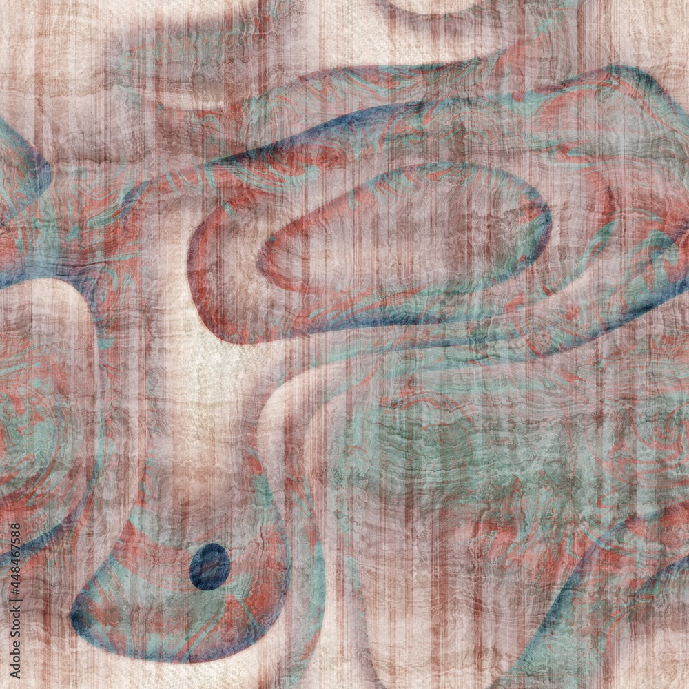 Naklejka premium Seamless grungy tribal ethnic rug motif pattern. High quality illustration. Distressed old looking native style design in shades of gray and cream. Old artisan textile seamless pattern.