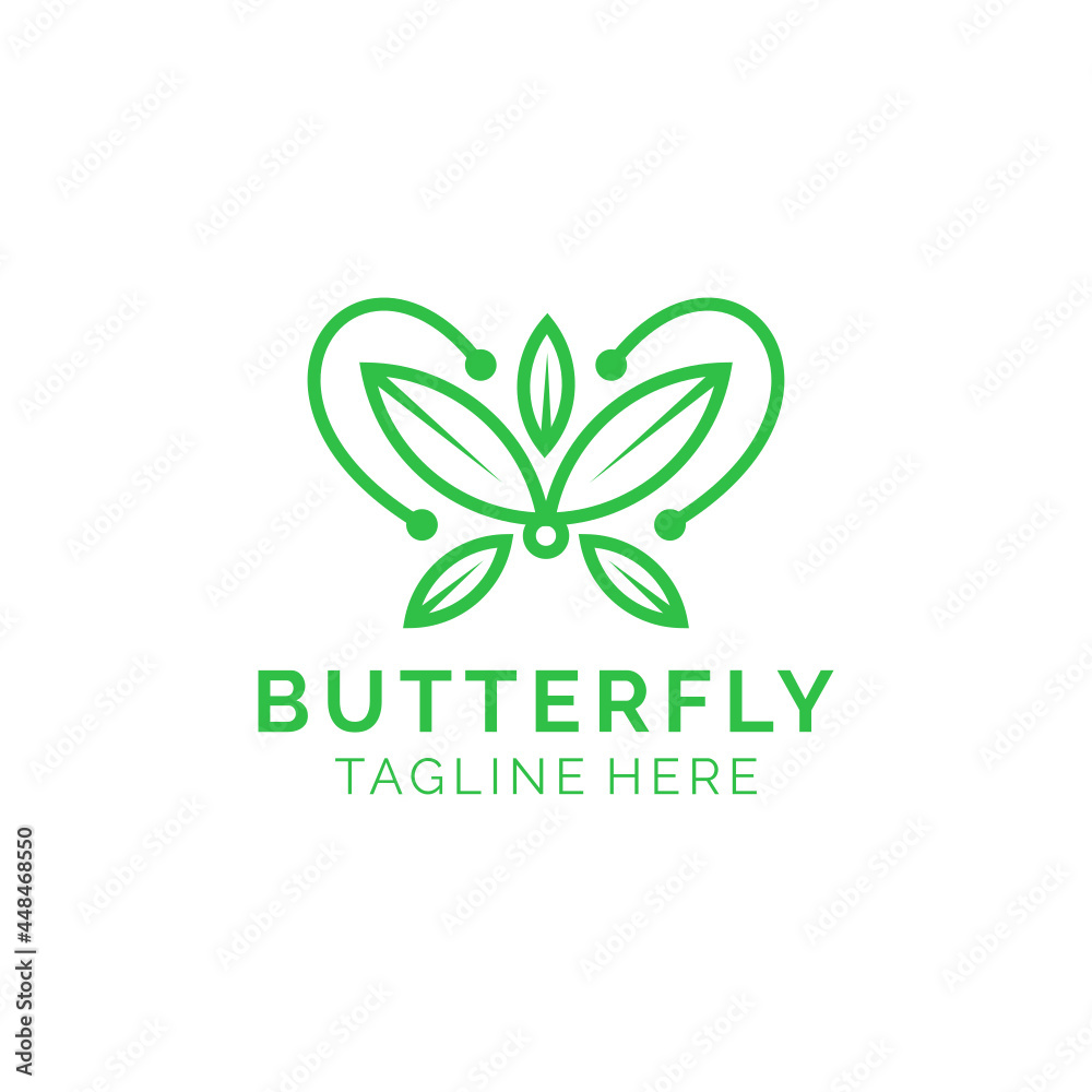Butterfly nature leaf eco abstract logo design