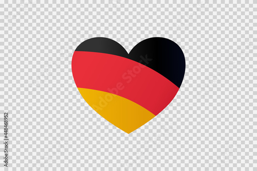 Germany flag in heart shape isolated  on png or transparent  background,Symbols of Germany, template for banner,card,advertising ,promote,web design, news paper,vector, top gold sport winner country