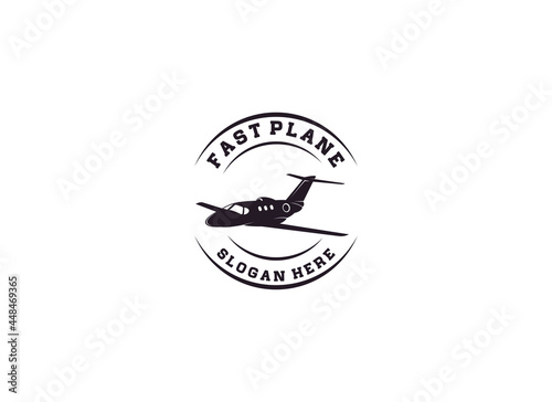 logo for fast plane with fast flying plane illustration