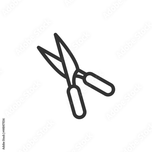 Premium shears line icon for app, web and UI.