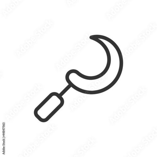 Premium sickle line icon for app, web and UI.