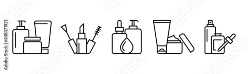 Vector graphic of cosmetic icon collection photo