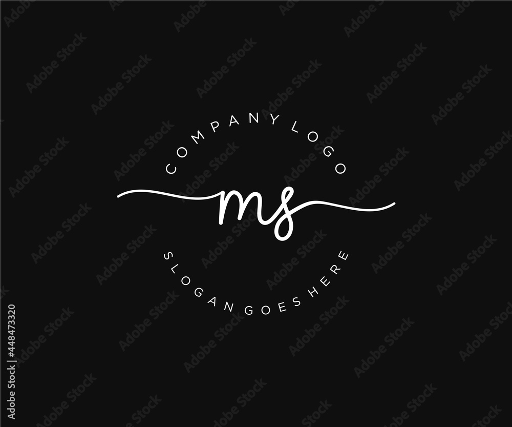initial MS Feminine logo beauty monogram and elegant logo design ...