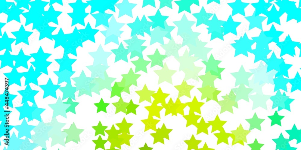 Light Blue, Green vector texture with beautiful stars. Light Blue, Green vector texture with beautiful stars.