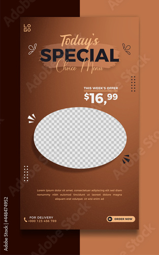 Food menu promo social media story template
