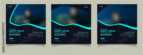 Digital marketing corporate social media live webinar and instagram post template