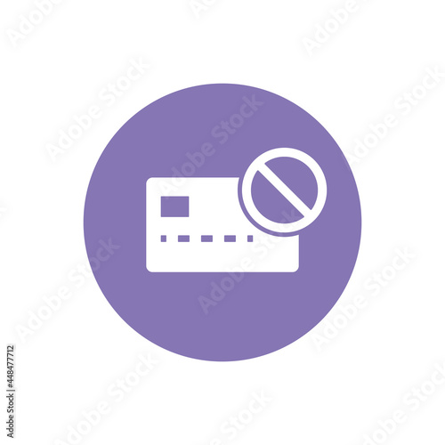 payment card blocking icon concept. atm, debit, credit cards are blocked. lock or prohibit. illustration of a card and prohibition symbol. flat cartoon style. flat design
