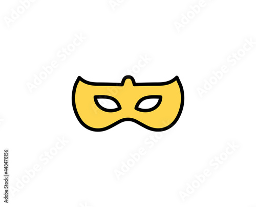 Mask flat icon. Single high quality outline symbol for web design or mobile app. Holidays thin line signs for design logo, visit card, etc. Outline pictogram EPS10