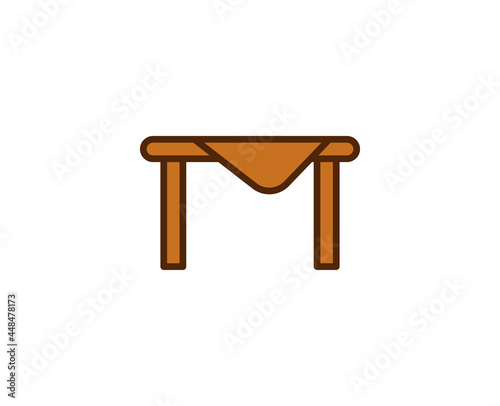 Table flat icon. Single high quality outline symbol for web design or mobile app. House thin line signs for design logo, visit card, etc. Outline pictogram EPS10