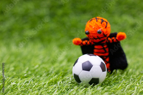 Soccer ball with Halloween Holiday decoration 